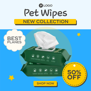 Lingettes pour animaux de compagnie en fibre de bambou RDY, 100 % biodégradables, respectueuses de l'environnement, nettoyage doux, chiens, chats, utilisation quotidienne portable, lingettes humides pour animaux de compagnie - Product Image 3