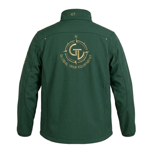 Chaqueta de Forro Polar Verde para Hombre GT EQ, Cierre de Cremallera, Cuello Alto, Logotipo Bordado, Ropa Casual de Otoño - Product Image 2
