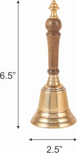 Campana de mano de latón de acabado superior con mango de madera para cronometraje deportivo, círculos de yoga y tono clásico 2027. La campana de mano de latón más reciente. - Product Image 5