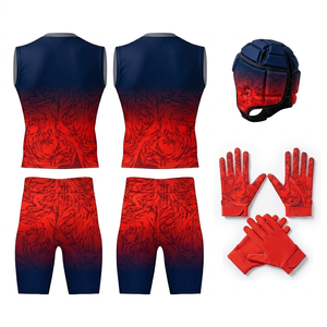 Maillot de football américain 7v7 pour jeunes, sans manches, respirant, avec impression par sublimation, sangle élastique, nom d'équipe personnalisé sur le devant - Product Image 5