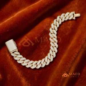 Miami Style Gold Moissanite Cuban Link Bracelet Iced Out Luxury Hip Hop Chain Bracelet For <b>Men</b> Women Gift - Product Image 1