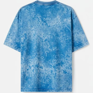T-shirt décontracté à manches courtes et col rond pour homme, en coton uni, noir délavé, style vintage - Product Image 6
