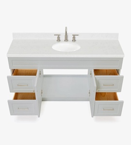 Meuble de salle de bain sur mesure Felix 60 pouces, meuble sous-vasque simple, 4 options de finition, fabricant OEM Vietnamien - Product Image 5