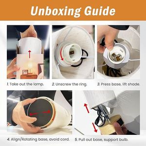 Lampada da Comodino Dimmerabile a 3 Intensità in Lino con Porte di Ricarica USB e AC, Piccola Lampada da Comodino con Controllo Touch - Product Image 5