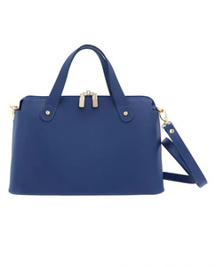 Bolso de Mano de Cuero Genuino Azul para Mujer, de Alta Calidad, con Cierre, Asas Suaves y Duraderas, Gran Capacidad, Colores Personalizables, Logotipo Personalizado, OEM 2026 - Product Image 1