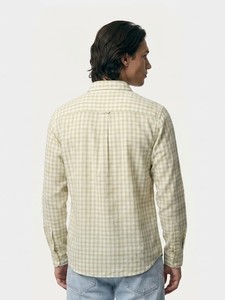 Camisa Casual de Hombre de Algodón a Cuadros de Manga Larga con Doble Botonadura, Cuello Vuelto, Transpirable, Tejida, para Verano - Product Image 3