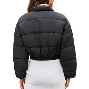 Women's Wholesale breathable <b>Cropped</b> <b>Puffer</b> <b>Jacket</b>, Zip-Up Down Coat for Chic Winter Warmth in Outerwear Trends - Product Image 2
