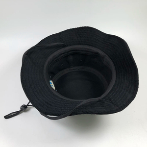 New Embroidered Corduroy Bucket Hat Unisex <b>Adjustable</b> <b>Strap</b> Front Panel Letter Design Casual Spring Summer Adult - Product Image 3
