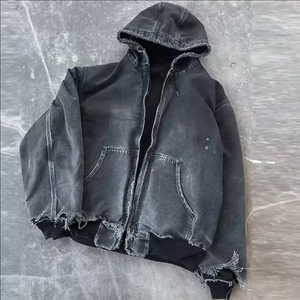 OEM recycled polyester <b>hoodie</b> YKK style zipper full zip <b>hoodie</b> Factory Price Low MOQ - Product Image 5