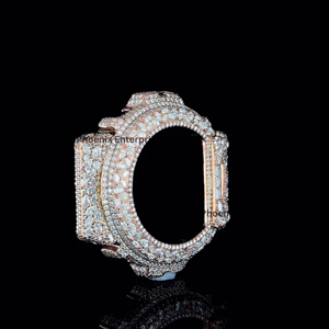 Luxury <b>Iced</b> <b>Out</b> Case Moissanite Diamond Custom Bezel Gold Plated Hip Hop Case Jewelry - Product Image 2