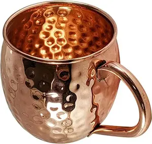 Taza de Cobre Martillado Rústico de Buena Calidad para Almacenar Agua Potable Durante la Noche o para Uso con Beneficios para la Salud, Disponible para la Venta - Product Image 1