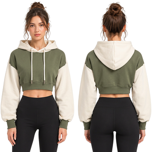 Hoodies courts personnalisés pour femmes, vente en gros, fabricant de sweats à capuche courts, fournisseur de vêtements à marque privée - Product Image 5