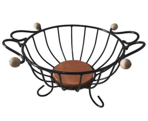Cesta de frutas de metal de 2 niveles estilo moderno de granja, hecha de hierro de alta calidad para almacenar frutas, pan y verduras. - Product Image 6