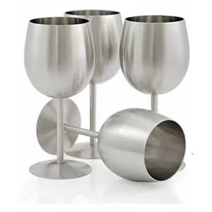 4 Pcs Glossy Gold Stainless Steel <b>Wine</b> Glasses Premium Metallic <b>Goblet</b> Set Unbreakable Party Champagne Flutes Barware Gift - Product Image 4