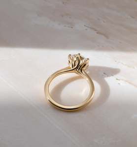 VVS Diam Luxury S925 Sterling <b>Silver</b> Lab Grown Diamond Engagement <b>Ring</b> Tulip Petal 6 Prong <b>Solitaire</b> Wedding Anniversary Gift - Product Image 6