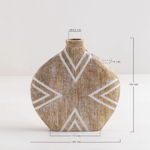 Vase à fleurs en bois sculpté artisanal pour la décoration de la maison, pot décoratif en bois de manguier pour centre de table artistique - Product Image 5