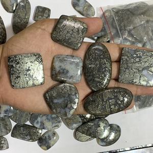 Marcasite en gros de qualité supérieure, 100 % naturelle, agate de marcasite, cabochon de forme ovale, pierre précieuse en vrac pour la fabrication de bijoux - Product Image 1