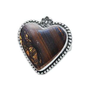 Fashion Women Statement <b>Rings</b> Assorted Handmade Silver-Plated Heart <b>Crystal</b> <b>Rings</b> Boho Style with Natural Stones - Product Image 2