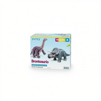 Dinosaurios Inflables Gigantes de Plástico Intex, Brontosaurio de 264 cm, Triceratops de 178 cm, Unisex para Niños de 8 a 13 Años, Modelo Chino 48594