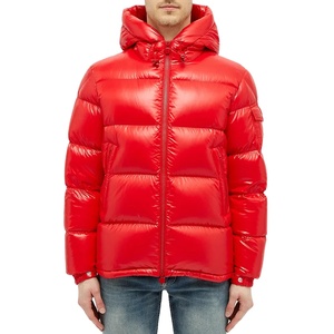 High Quality <b>Men's</b> Winter Outdoor Canvas <b>Long</b> Sleeve Stand Collar Front Logo Filled Puffer <b>Jacket</b> Reasonable Price - Product Image 2