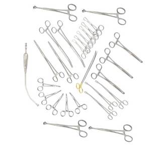 Juego de Pinzas Hemostáticas y Tijeras, 30 Piezas, Acero Inoxidable, Instrumentos Quirúrgicos Veterinarios Ortopédicos para Cirugía Médica Equina - Product Image 6