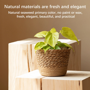 Pot de fleurs en jonc de mer, style rustique, écologique, pour plantes d'intérieur et d'extérieur, design tressé naturel - Product Image 3