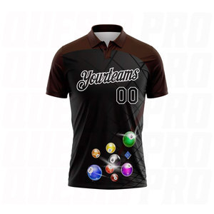 เสื้อโปโลสำหรับเล่นบิลเลียดสีดำ น้ำตาล ขาว แบบกำหนดเอง ระบายอากาศได้ดี ซับเหงื่อ แห้งเร็ว ลายพิมพ์แบบซับลิเมชั่น ชุดกีฬา - Product Image 2