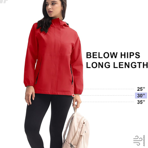 <b>Women's</b> Red Hooded Waterproof Motorcycle <b>Jacket</b> Full Sleeve Regular Length Woven Polyester Winter/Autumn <b>Utility</b> Style - Product Image 4