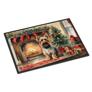 Silky Terrier Cozy Christmas Paillasson Antidérapant Lavable Low Pile 24H X 36W Intérieur Extérieur Tapis d'entrée pour porte d'entrée - Product Image 1