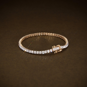 Pulsera de Diamantes de Laboratorio de Lujo con Corte Brillante Redondo de 10 Puntas para Mujer, Certificada por IGI, Oro de 14K, Elegante para Bodas y Fiestas - Product Image 4