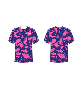 T-shirt personnalisé pour homme à manches courtes, sublimation, motif camouflage violet rose, col rond, décontracté, séchage rapide, coupe classique - Product Image 1