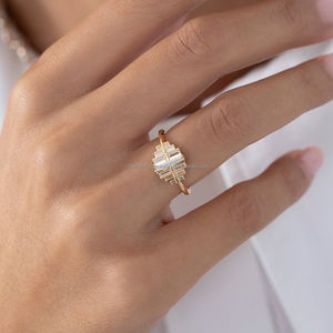 IGI/GIA Lab Grown Cut Diamond Vintage 14k jaune mariage/bague de fiançailles unisexe or blanc fin pour anniversaire fête-digne - Product Image 1