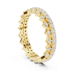 Anillo de Eternidad con Corona de Oro Amarillo para Mujer, Anillo de Boda de Cristal de Lujo, Regalo de Joyería de Moda para Aniversario - Product Image 4