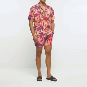 Chemise hawaïenne décontractée pour homme, style vintage, à fleurs, manches courtes, boutonnée - Product Image 3