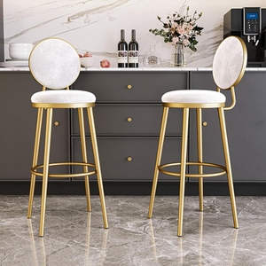 Tabouret de bar réglable Nu Invention Crafter à usage commercial avec siège en velours, structure métallique, design moderne, hauteur de comptoir, sans accoudoirs - Product Image 2