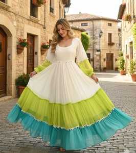 ชุดเดรสสั้นคอวีพิมพ์ลายสำหรับผู้หญิง เหมาะสำหรับวันพักผ่อนริมชายหาดและสวมใส่ได้ทุกวัน ให้ลุคหรูหราสง่างามในฤดูร้อน ทำจากผ้าฝ้าย ชุดเดรสยาวแม็กซี่ - Product Image 1