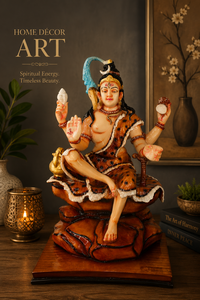 Figura de Resina Hecha a Mano del Dios Shiva - Arte Religioso Tradicional Decoración Art Deco para el Hogar, Regalo de Inauguración, Cumpleaños, Exhibición Duradera para Mesa - Product Image 1