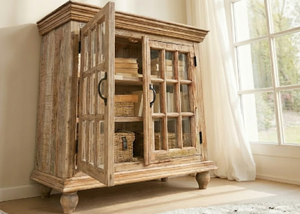 Mueble Modular de Madera de Mango Sólida con Espejo y Altura Ajustable, Diseño Ecológico que Ahorra Espacio para Almacenamiento en la Sala de Estar - Product Image 4