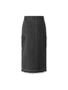 Falda Larga Vaquera de Cintura Alta para Mujer, Moderna y Funcional, con Tecnología de Teñido, Estilo Casual para Moda Urbana - Product Image 2