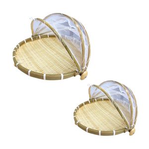 Premium Vietnamese BAMBOO <b>TRAY</b> with Mesh Food Cover Natural Homeware Product Home Decor - Product Image 1