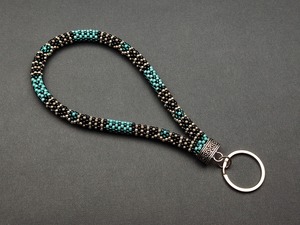 Chaîne de corps tendance pour femme, faite à la main, avec perles d'imitation, motif corde noir, turquoise et blanc, embout décoratif argenté, idéale comme cadeau - Product Image 4