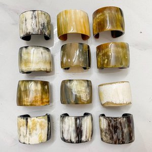 Natural Ox Horn Eco-Friendly Polished Animal Style Bangles 5cm Height Real Horn Wide C <b>Cuff</b> Buffalo Horn Jewelry - Product Image 2