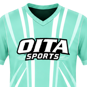Maillot de rugby blanc menthe aqua à manches courtes, col en V, uniforme d'équipe, respirant, léger, personnalisable, vêtements de sport d'entraînement - Product Image 3