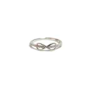 Anillo Infinito de Plata de Ley con Piedras de Moissanita - Elegante Anillo de Promesa de Amor de Lujo para Ella, Regalo de Aniversario de Bodas, Minimalista - Product Image 5