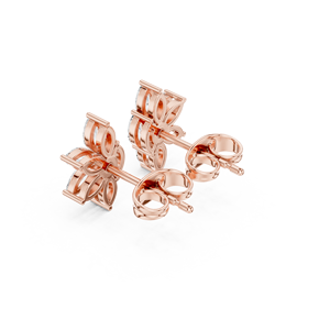 Top Quality Diamond Flower Drop Earrings For Women With Lightweight Comfort 14k Rose Gold Earrings With Marquise Cut Lab Diamond - Product Image 3