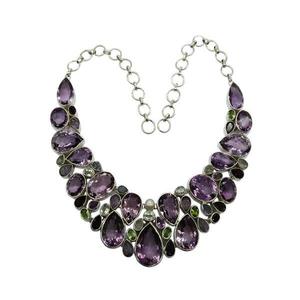Collier artisanal à pierres multiples en argent 925 Colliers à pendentifs fins - Product Image 1