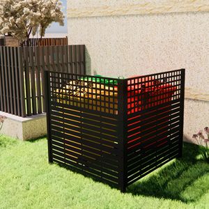 Recinzione Metallica per Esterni con Schermo Privacy, 14,6 m x 14,4 m, 2 Pannelli, per Contenimento Bidoni della Spazzatura, Recinzione per Condizionatore d'Aria, Recinzione per Piscina, Contenimento Privacy - Product Image 1