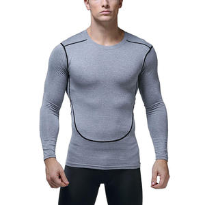 T-shirt de compression à manches longues pour hommes, personnalisé, vierge, pour l'entraînement, le basketball, les vêtements de sport, la gym, vente en gros - Product Image 3