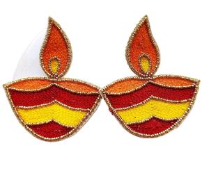 ต่างหูประดับลูกปัดรูปดียา งานแฮนด์เมด ต่างหูประดับลูกปัดหลายเม็ด ต่างหูสำหรับผู้หญิง เครื่องประดับสำหรับงานเทศกาล ราคาดีที่สุด - Product Image 1