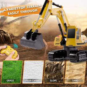 Modèle d'excavatrice télécommandée jaune D0100XU6B2G, construction en alliage - Product Image 4